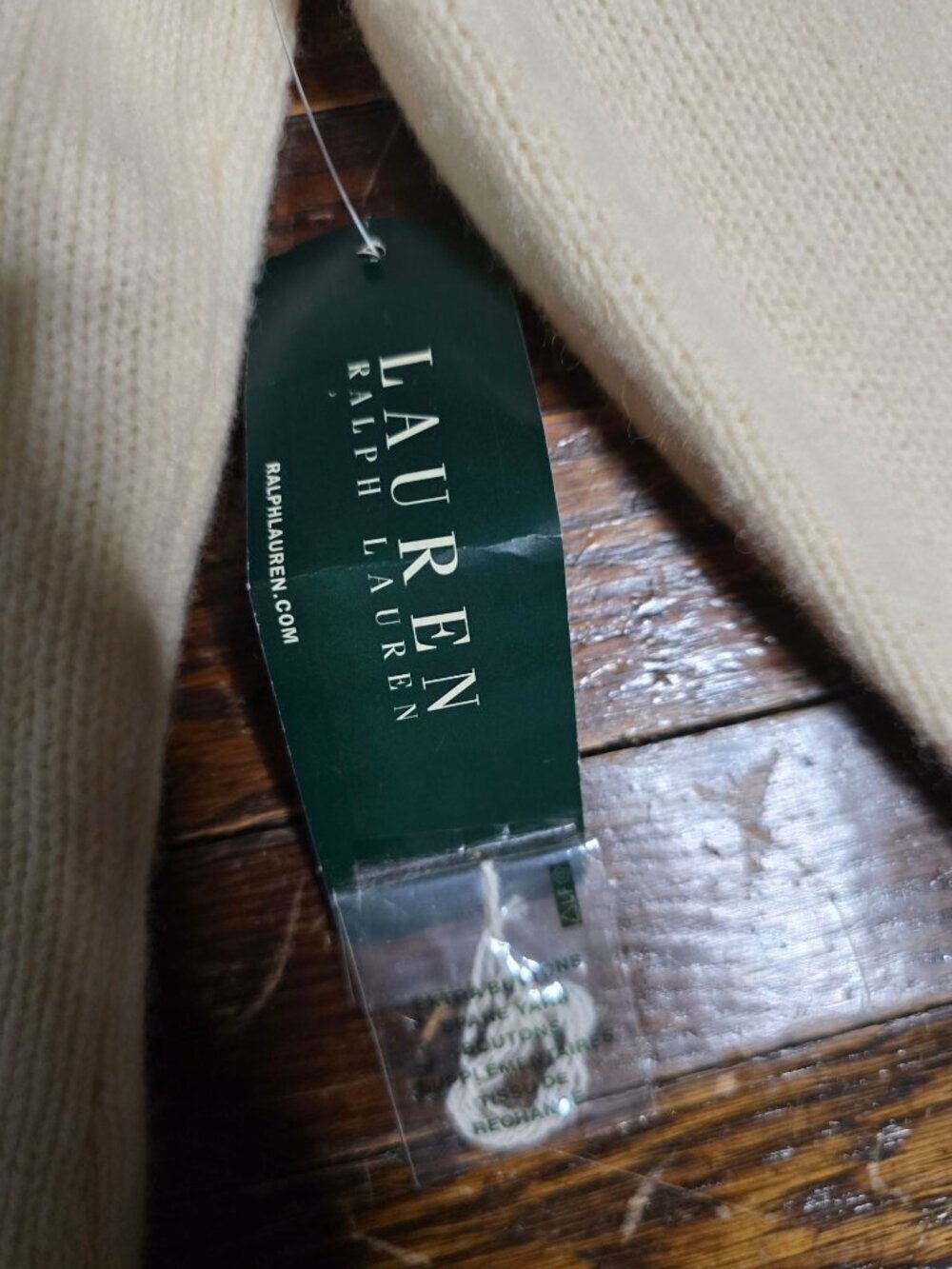 Lauren Ralph Lauren Cream Old Money Timeless Sweater Large Wool - Picture 8 of 15